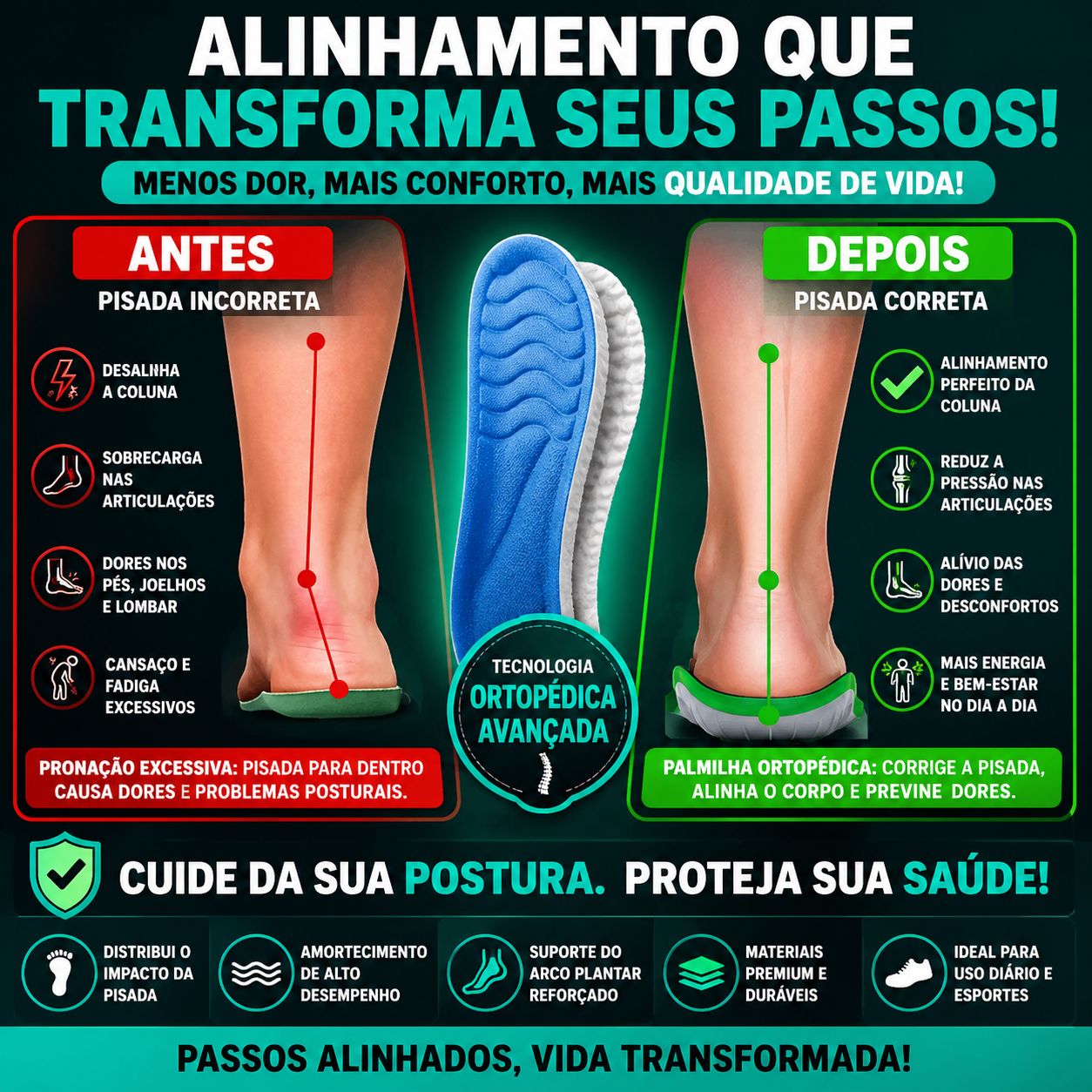 Nuvem Confort - Palmilha Ortopédica 4D