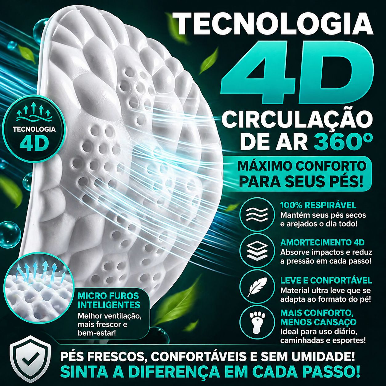 Nuvem Confort - Palmilha Ortopédica 4D