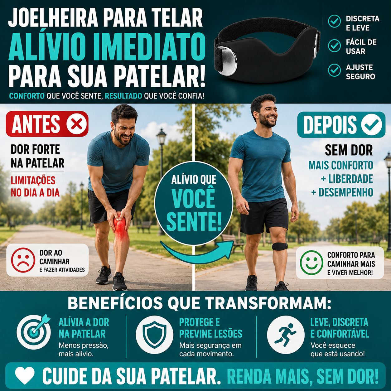 Joelheira Silicone Pro