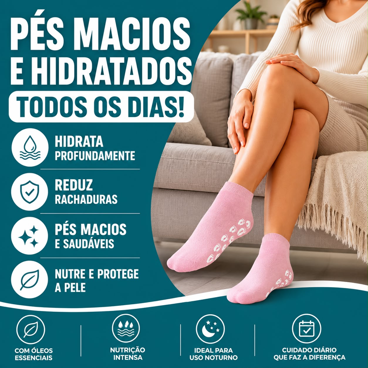 Meia Hidratante de Silicone Pro