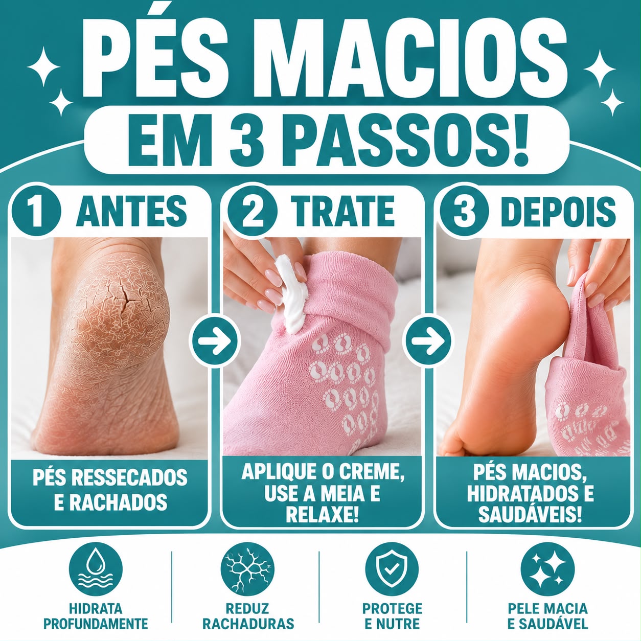 Meia Hidratante de Silicone Pro