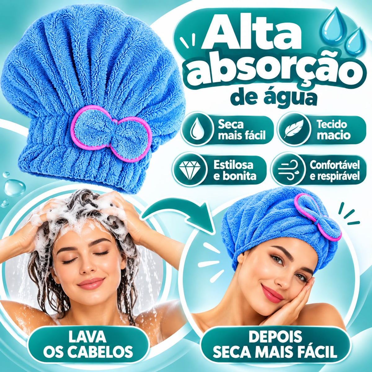 Touca Microfibra para Cabelo