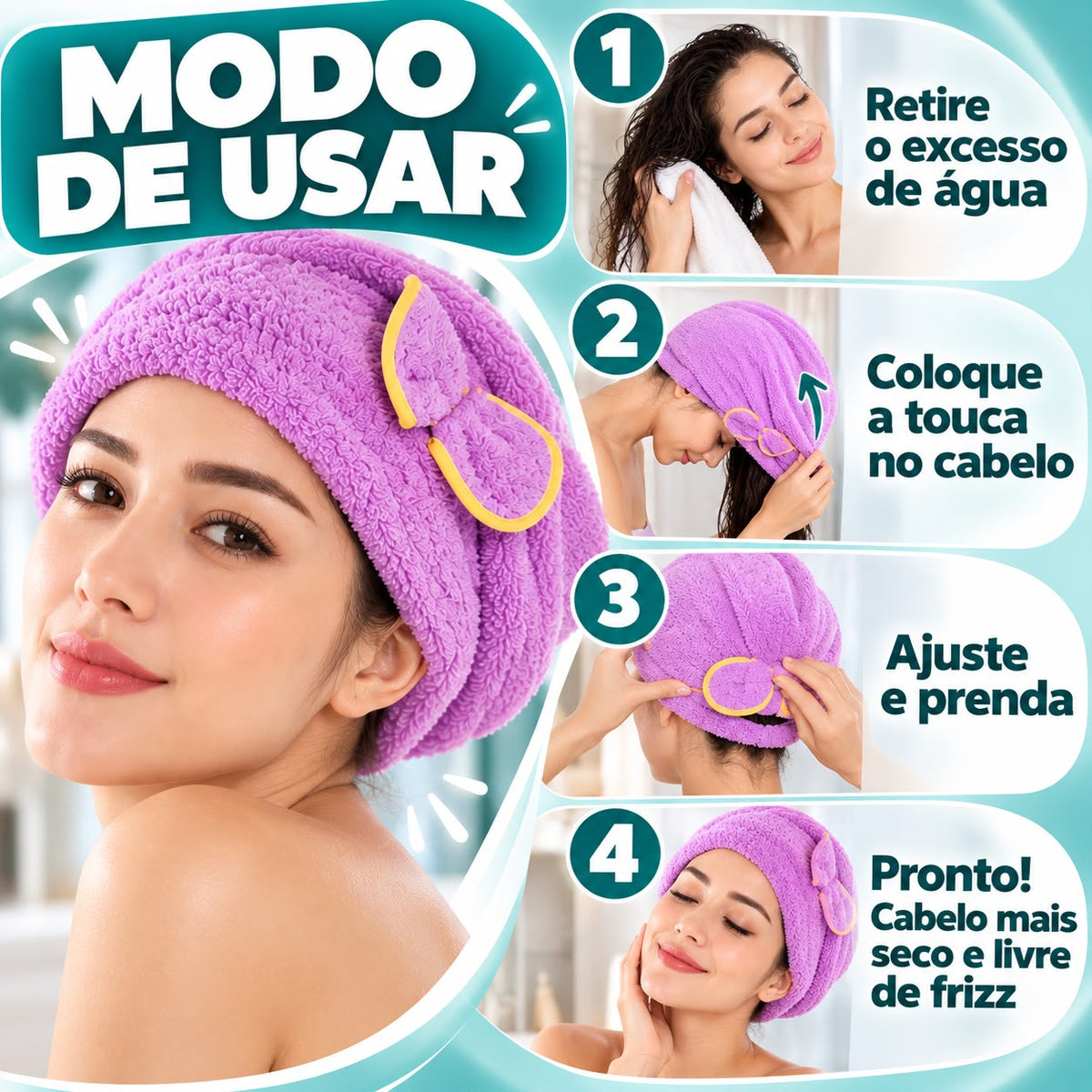 Touca Microfibra para Cabelo