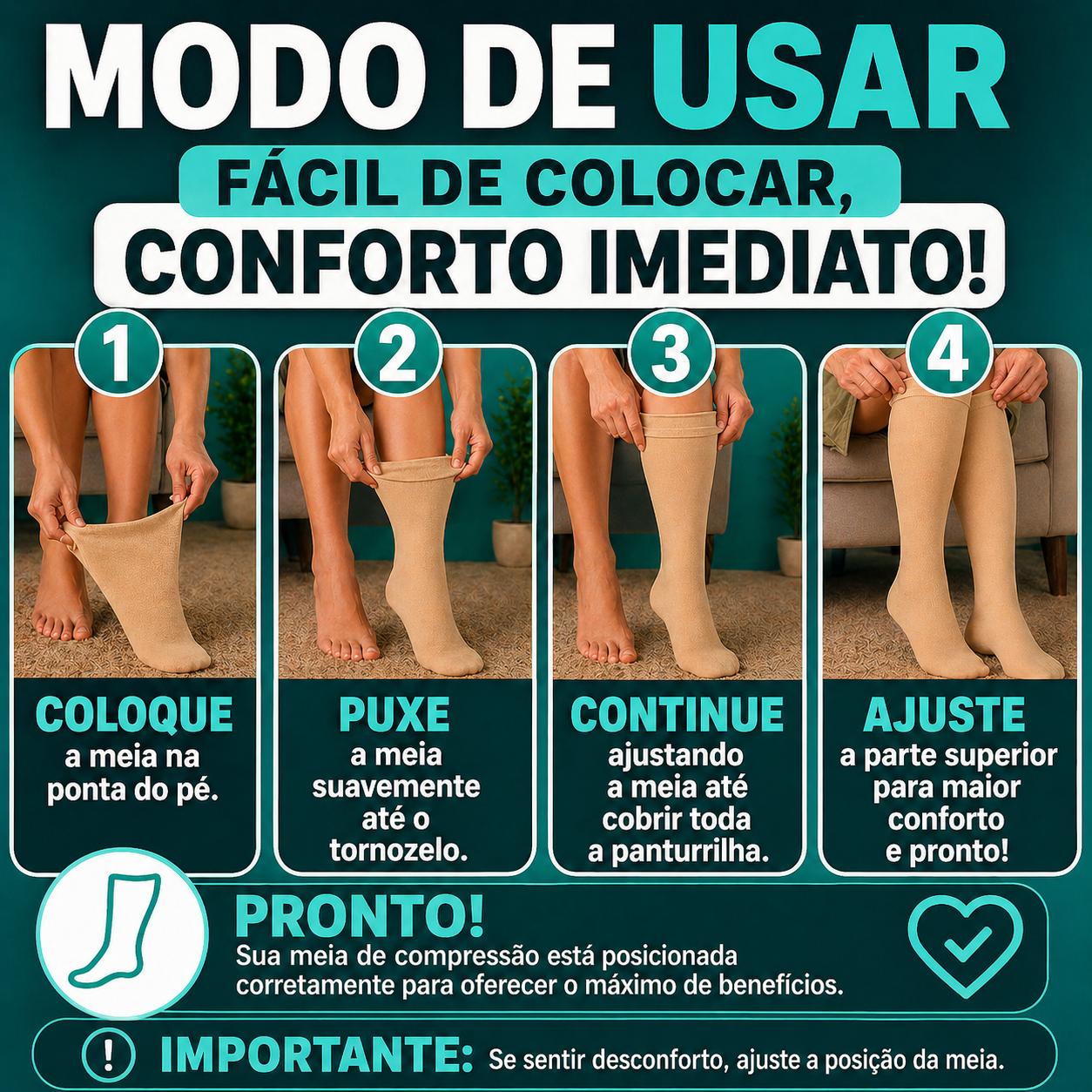 Compressive™ Pro - Meia de Compressão Elástica